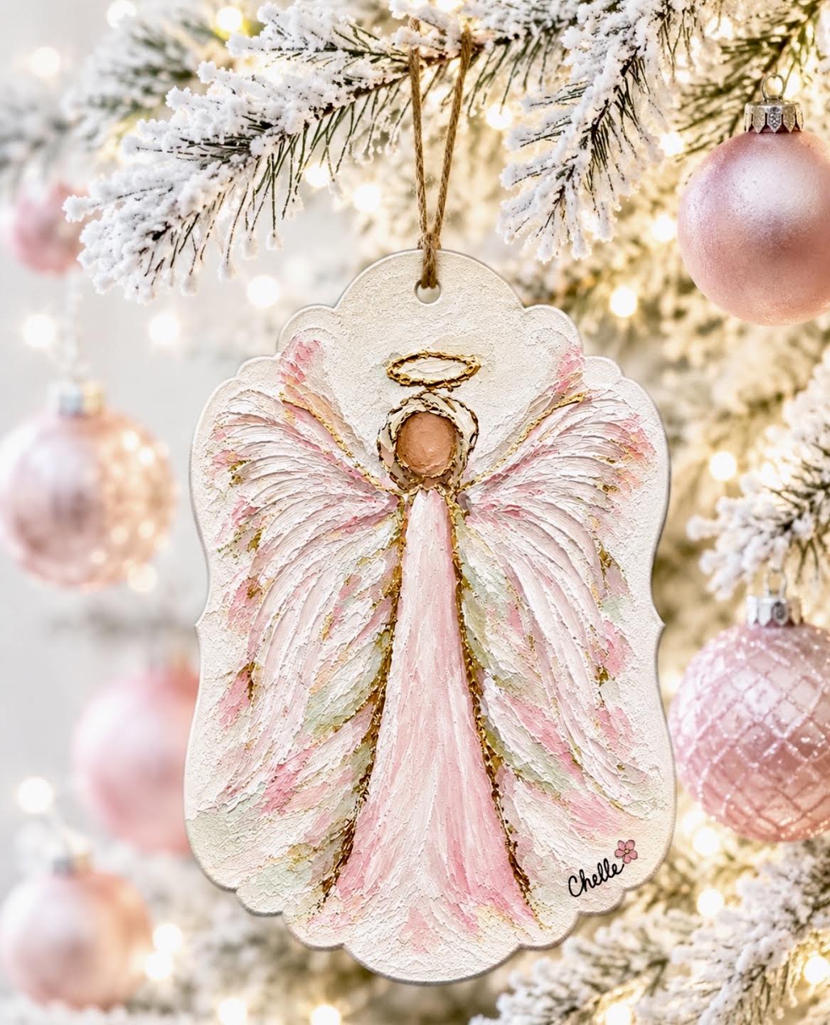 Christmas Ornament: Angel in Pink