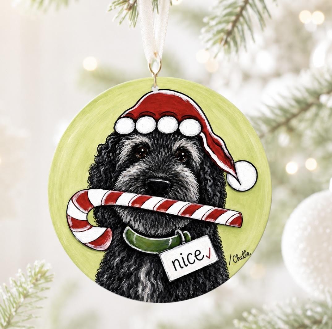 Christmas Ornament: Black Christmas Doodle