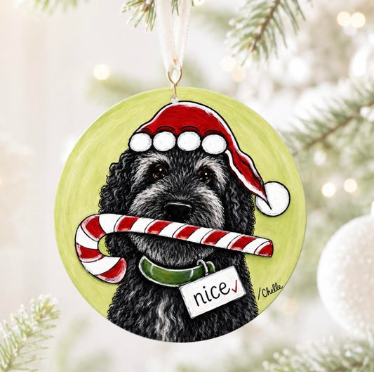 Christmas Ornament: Black Christmas Doodle
