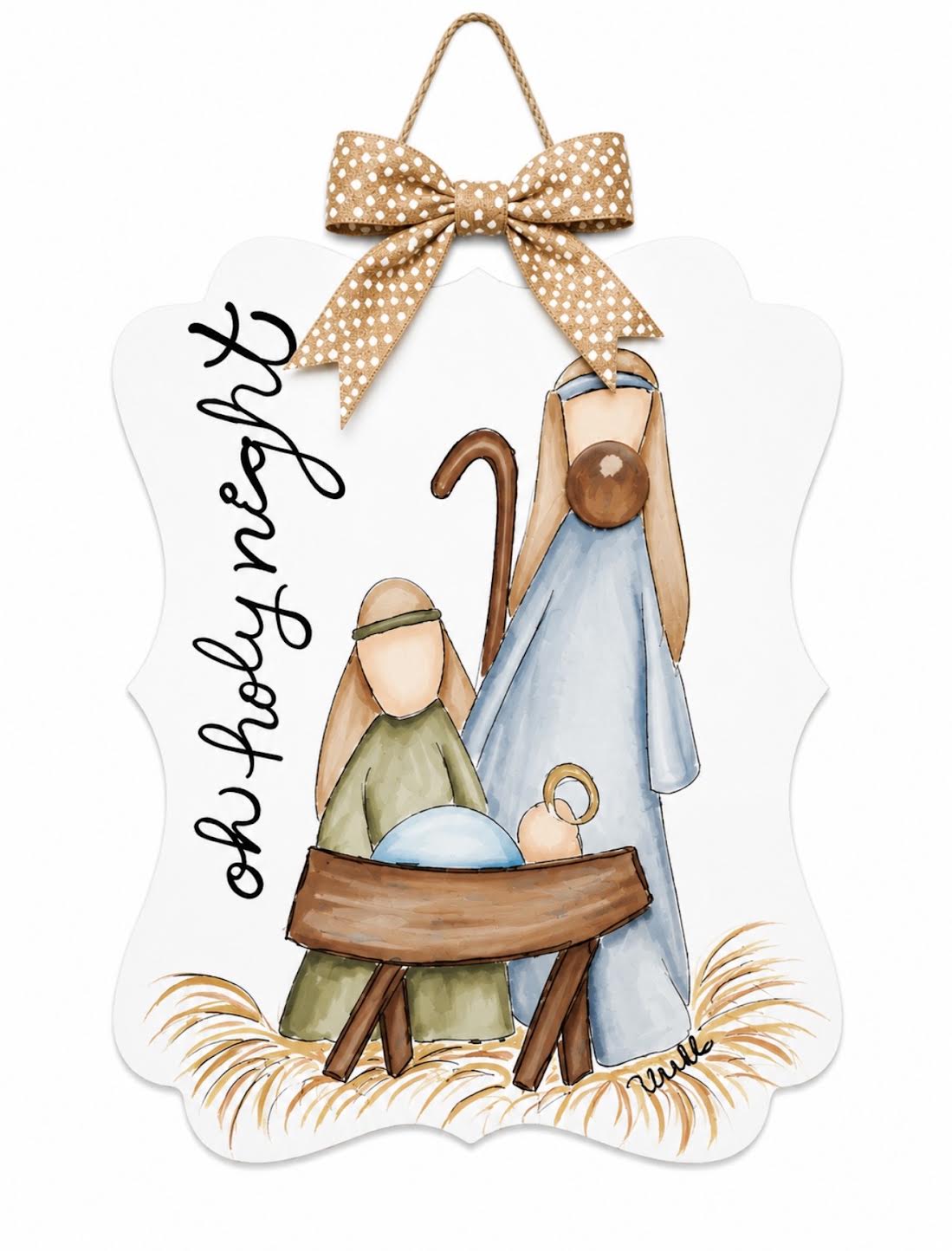 Door Hanger: Christmas, Oh Holy Night, Large
