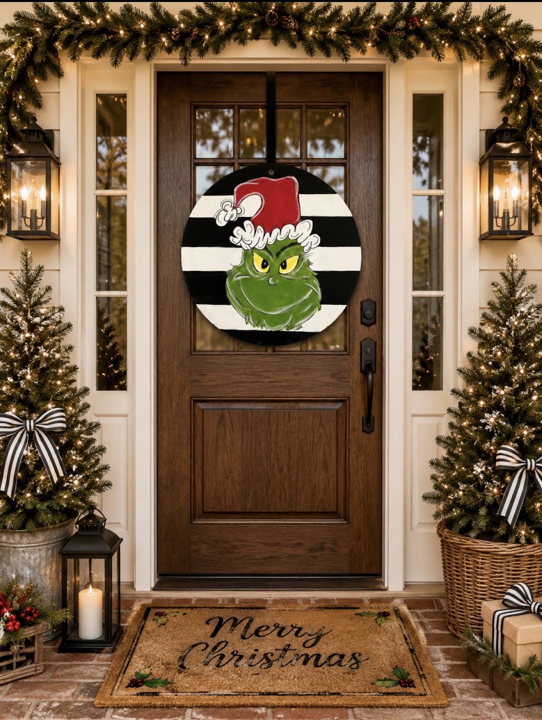 Door Hanger: Christmas, Santa Grinch