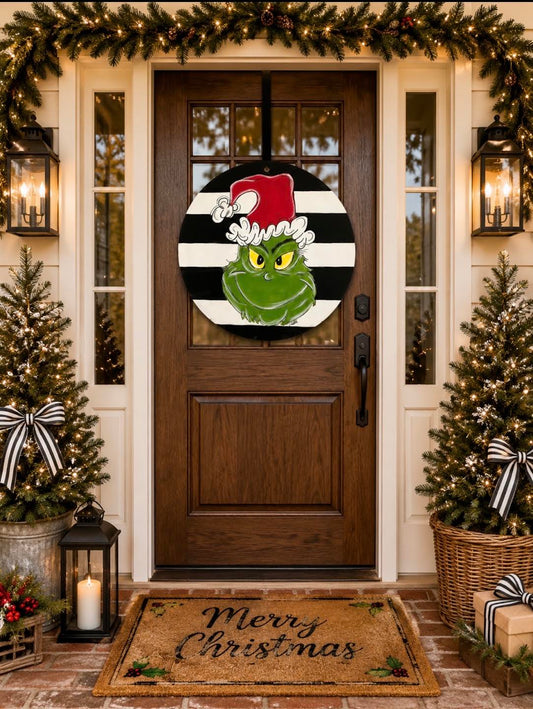 Door Hanger: Christmas, Santa Grinch