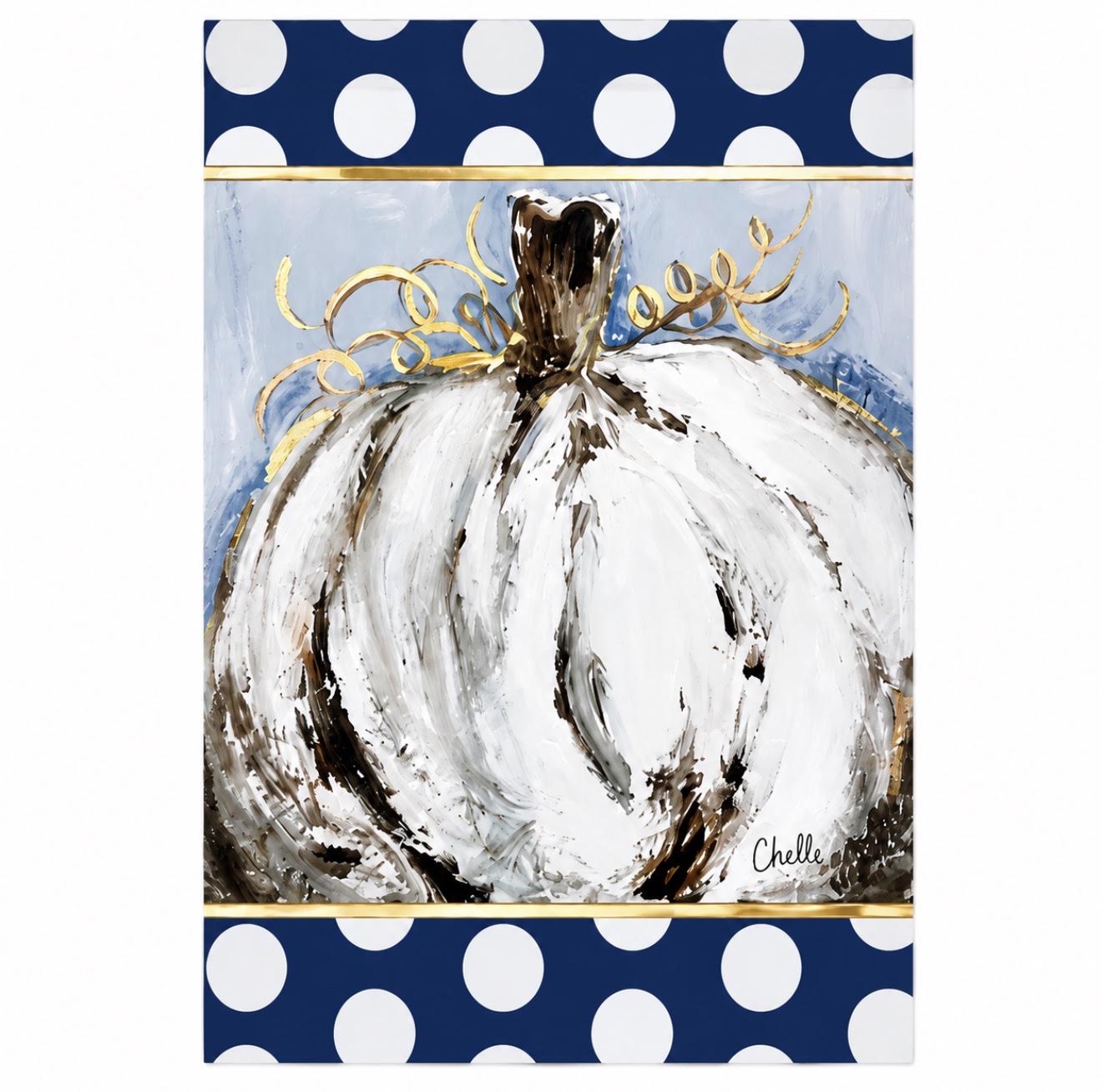 Garden Flag: Fall White Pumpkin