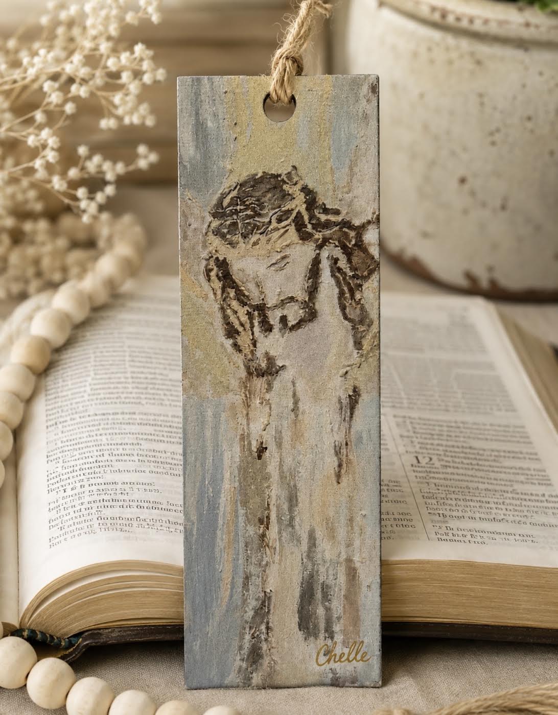Wood Bookmark with Tassel: Jesus