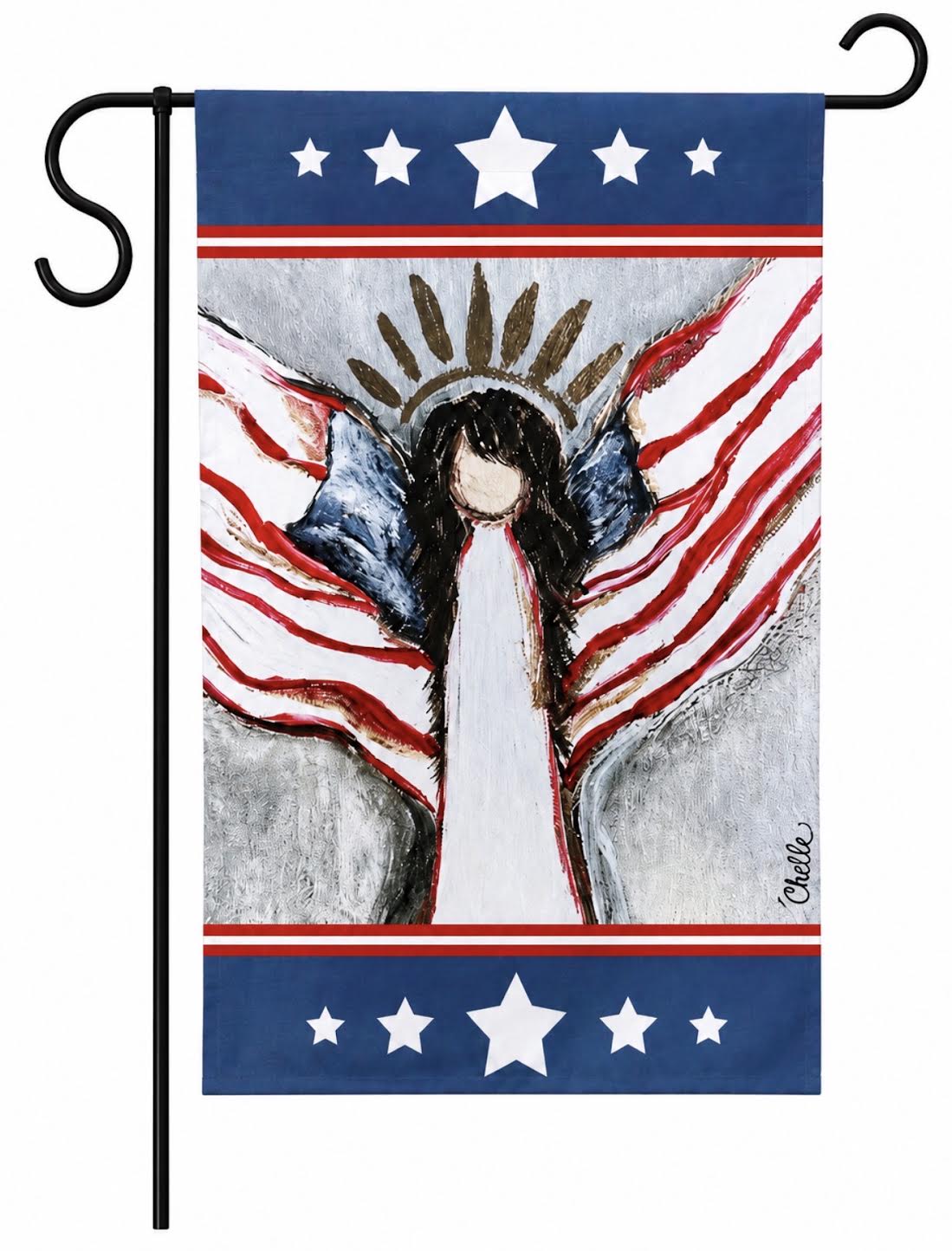 Garden Flag: Patriotic Dale, Angel, U.S.A.
