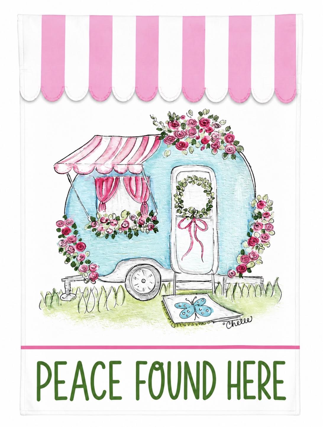 Garden Flag: Peace found Here, Camper