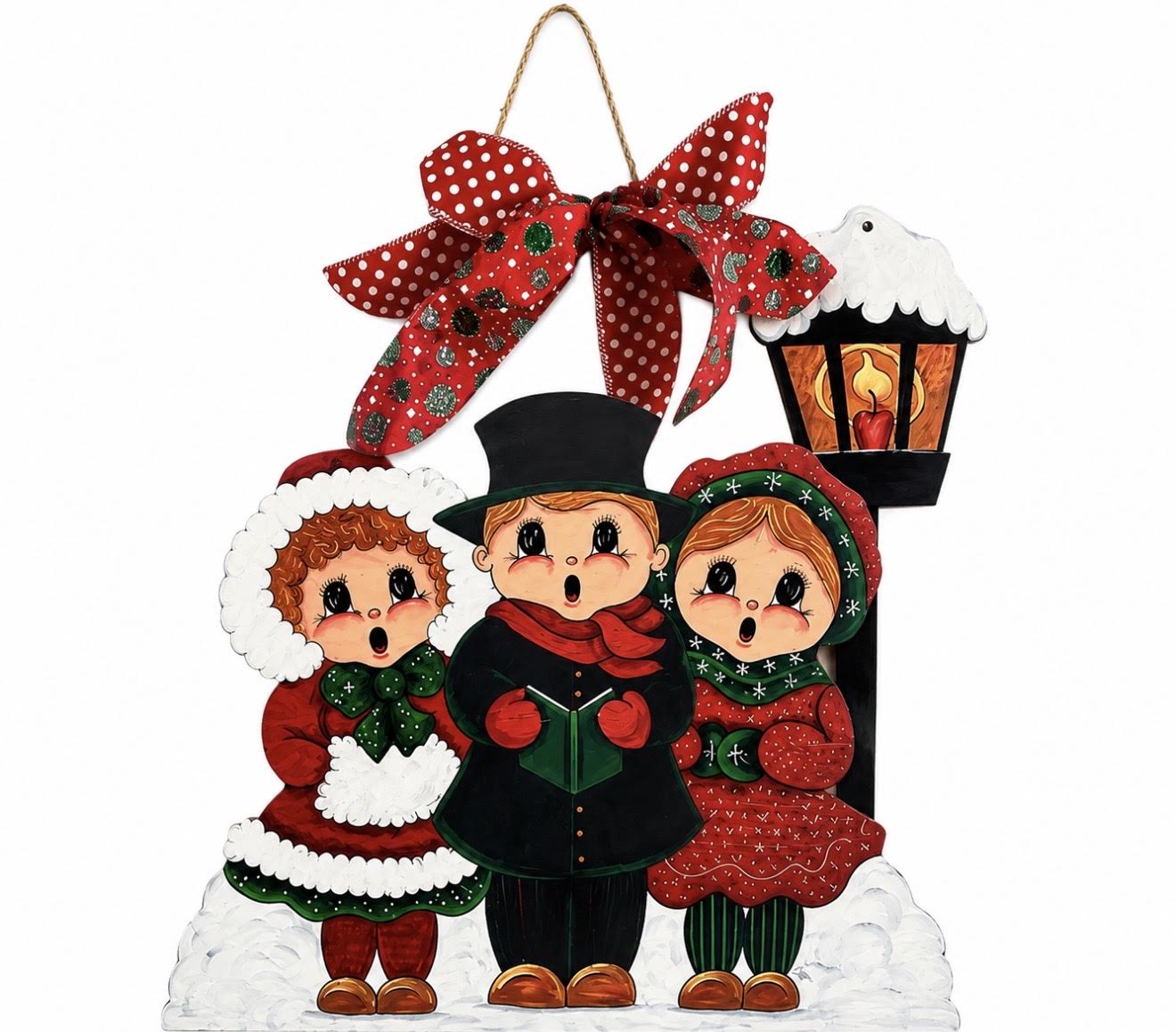 Door Hanger: Christmas, Vintage Carolers, Large