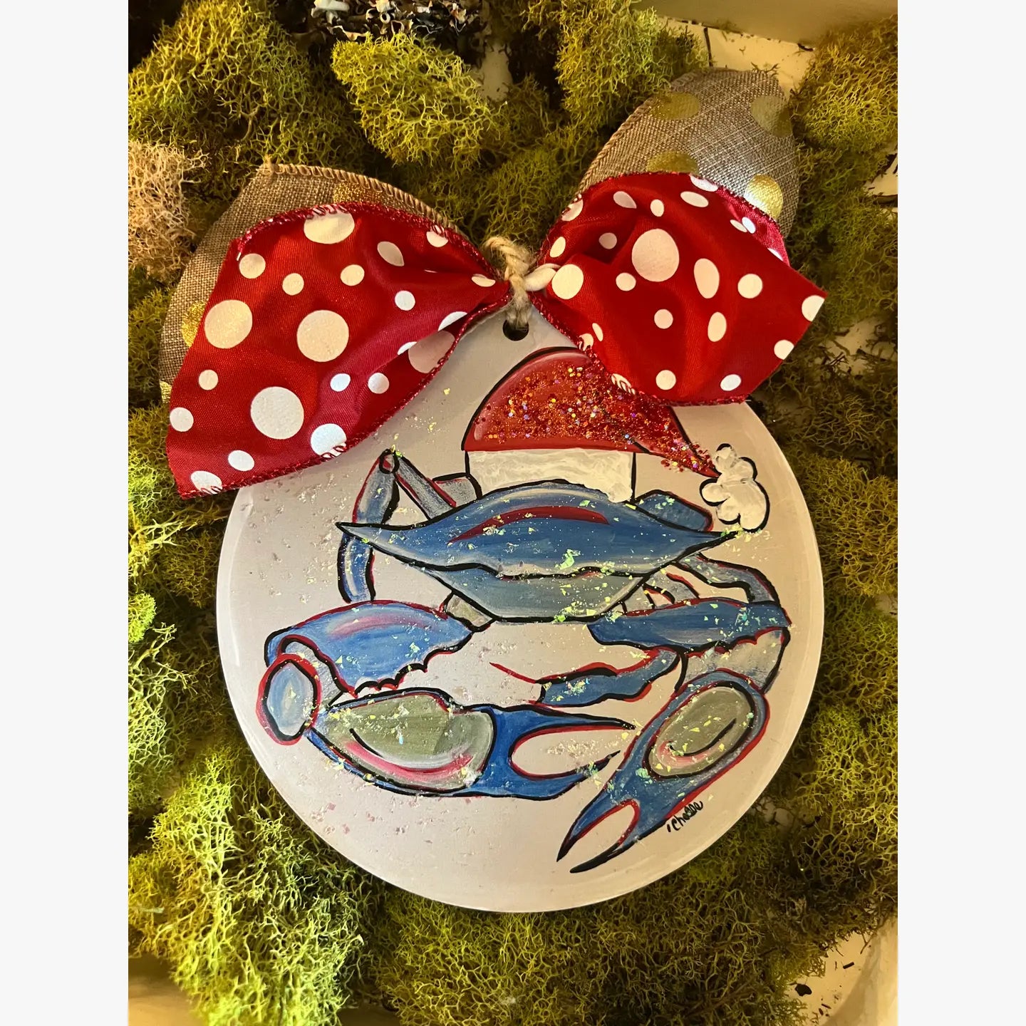 Christmas Ornament: Coastal Santa Crab