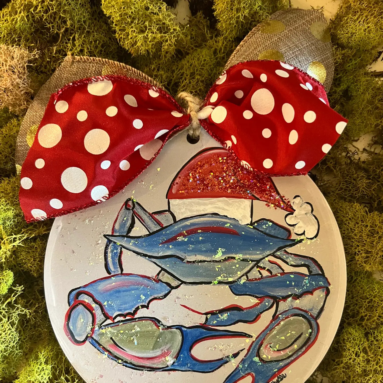 Christmas Ornament: Coastal Santa Crab