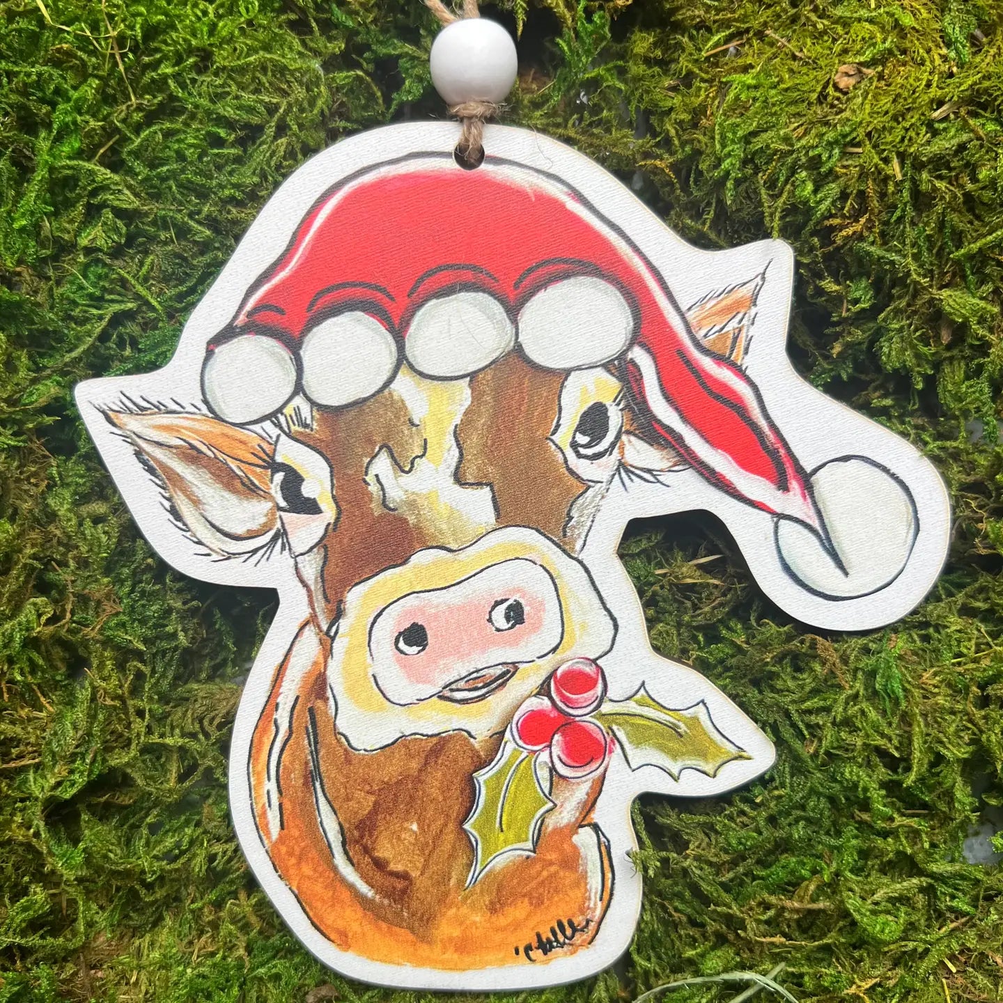 Christmas Ornaments: Hershey the Santa Cow