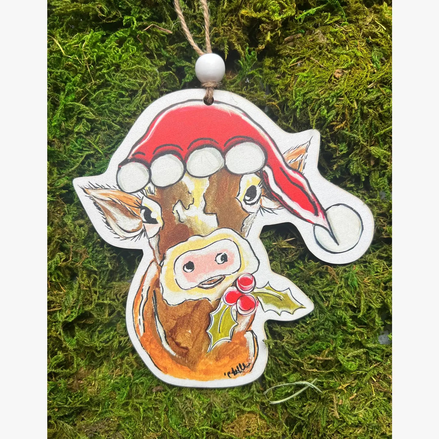 Christmas Ornaments: Hershey the Santa Cow