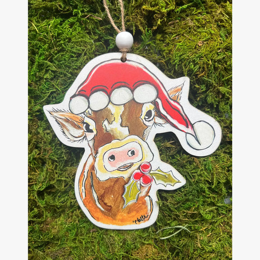 Christmas Ornaments: Hershey the Santa Cow