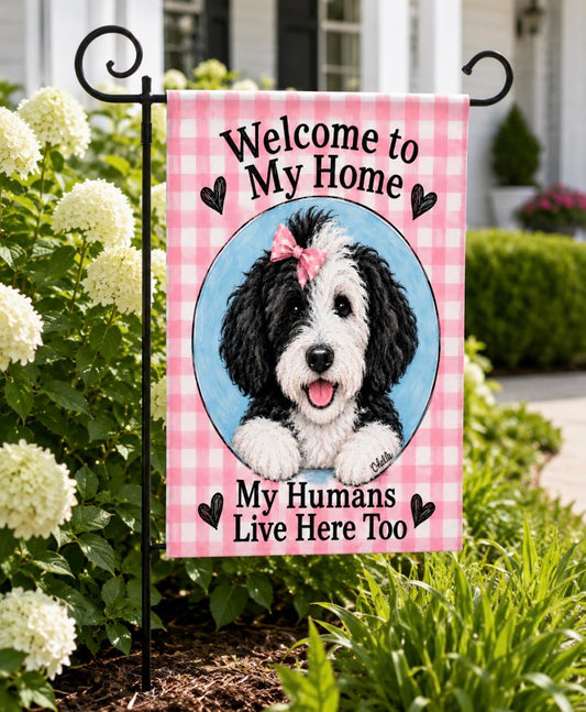 Garden Flag:  Bella the Black & White Doodle