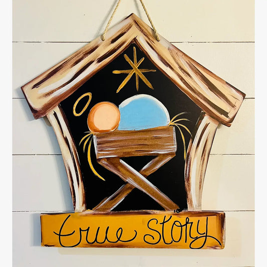 Door Hanger: Christmas, True Story, Large