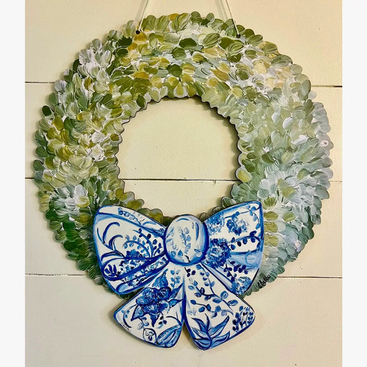 Interchangeable Boxwood Attachments: Blue Chinoiserie Bow