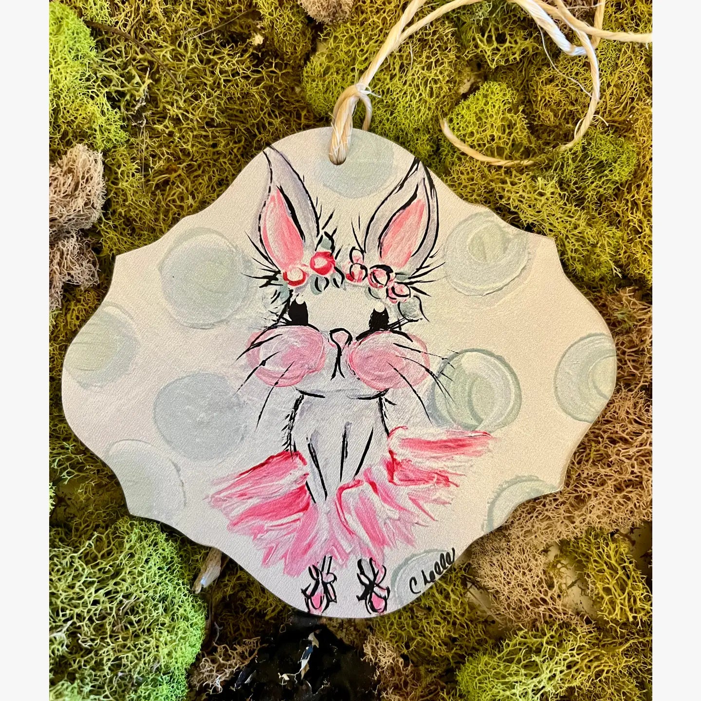 Easter Basket Tags & Wreath Attachments: Ballerina Bunny