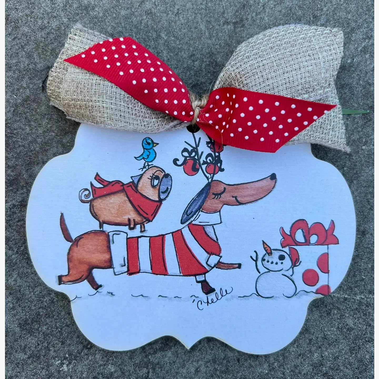 Christmas Ornament: Daschund & Friends