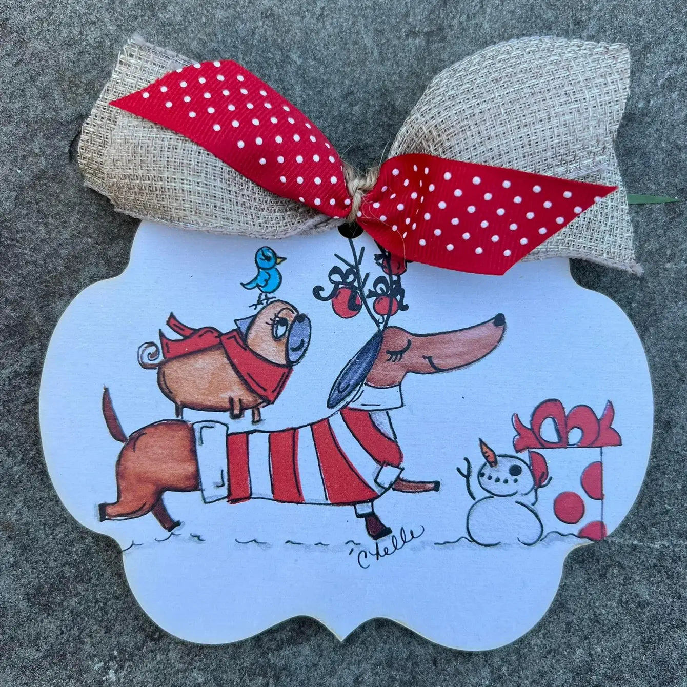 Christmas Ornament: Daschund & Friends