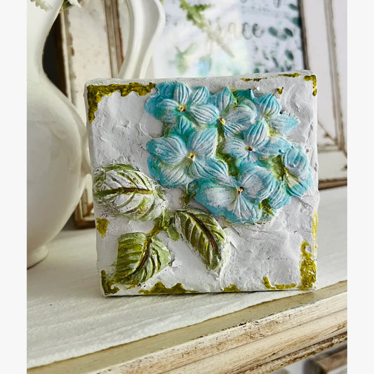 Canvas Clays 4 X 4: Blue Hydrangeas