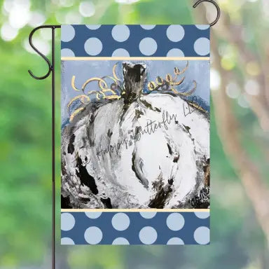Garden Flag: Fall White Pumpkin