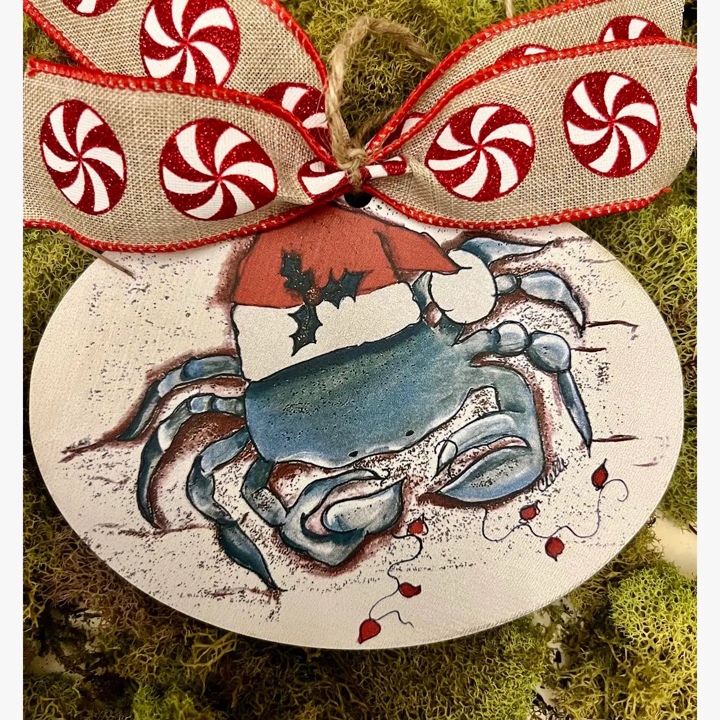 Christmas Ornament: Santa Crab with Lights
