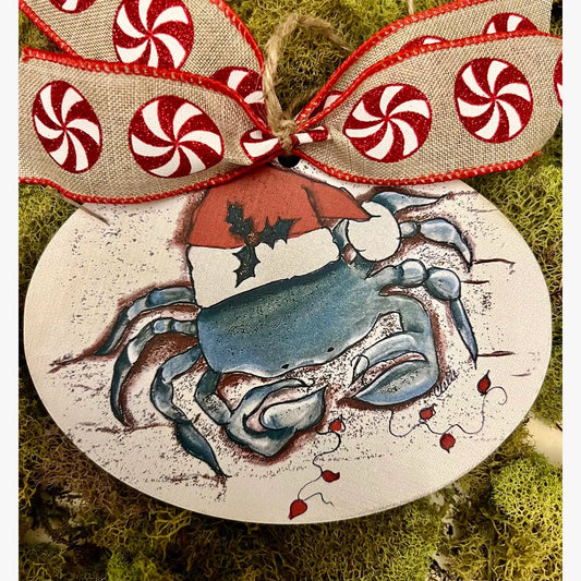 Christmas Ornament: Santa Crab with Lights