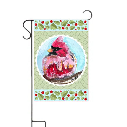 Garden Flag; Christmas Cardinal