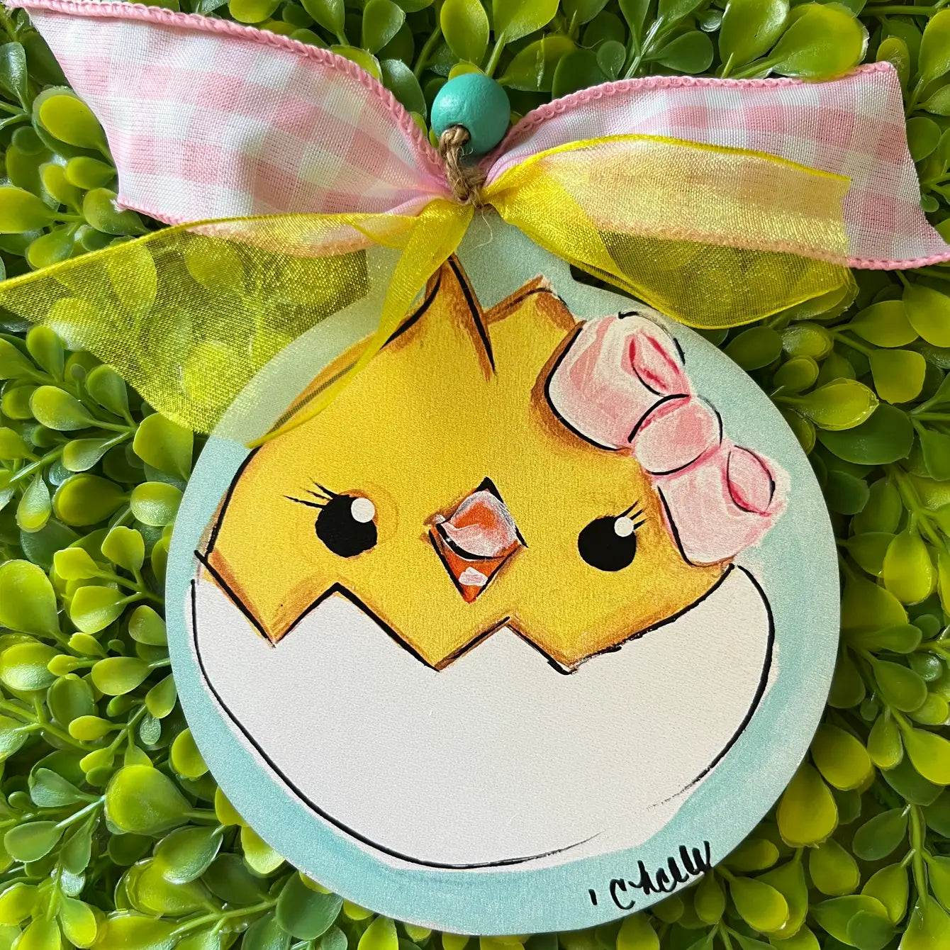 Easter Basket Tags & Wreath Attachments: Chick in Egg