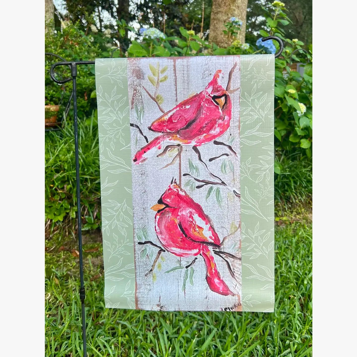 Garden Flag: Twin Cardinals