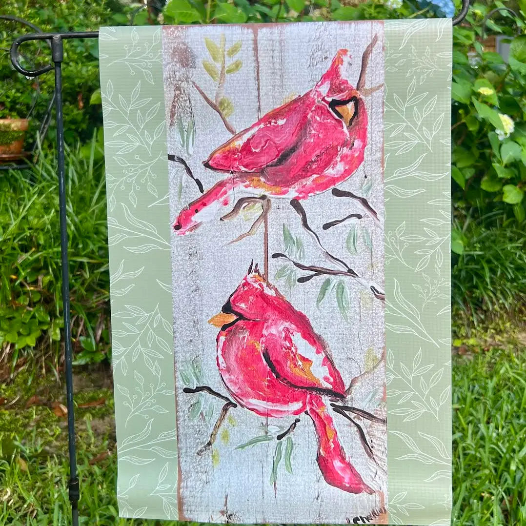 Garden Flag: Twin Cardinals