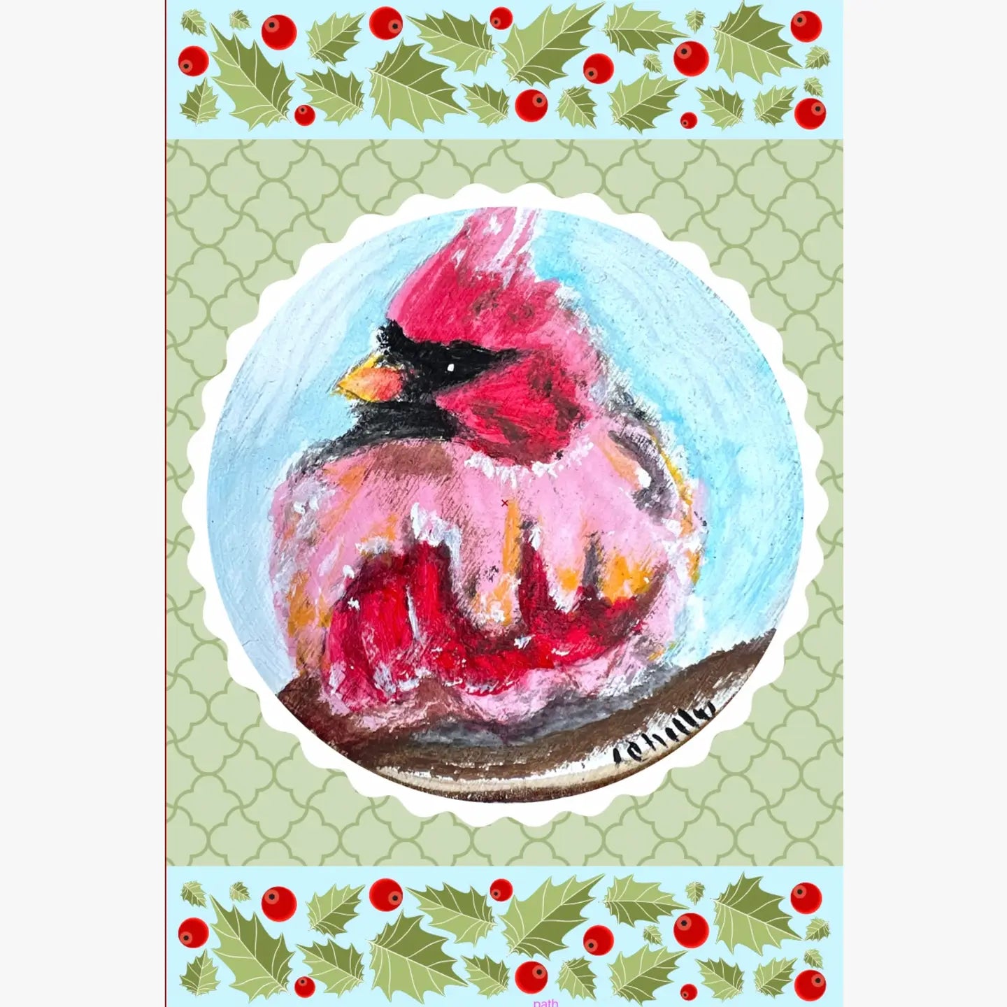 Garden Flag; Christmas Cardinal