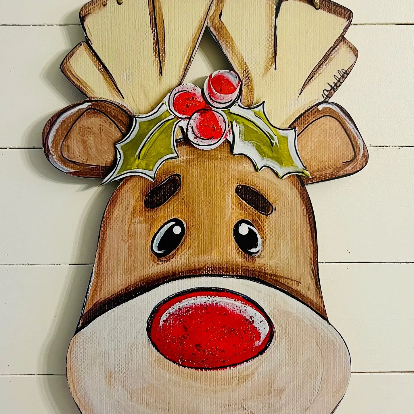 Door Hanger: Christmas, Hollis the Reindeer, Large