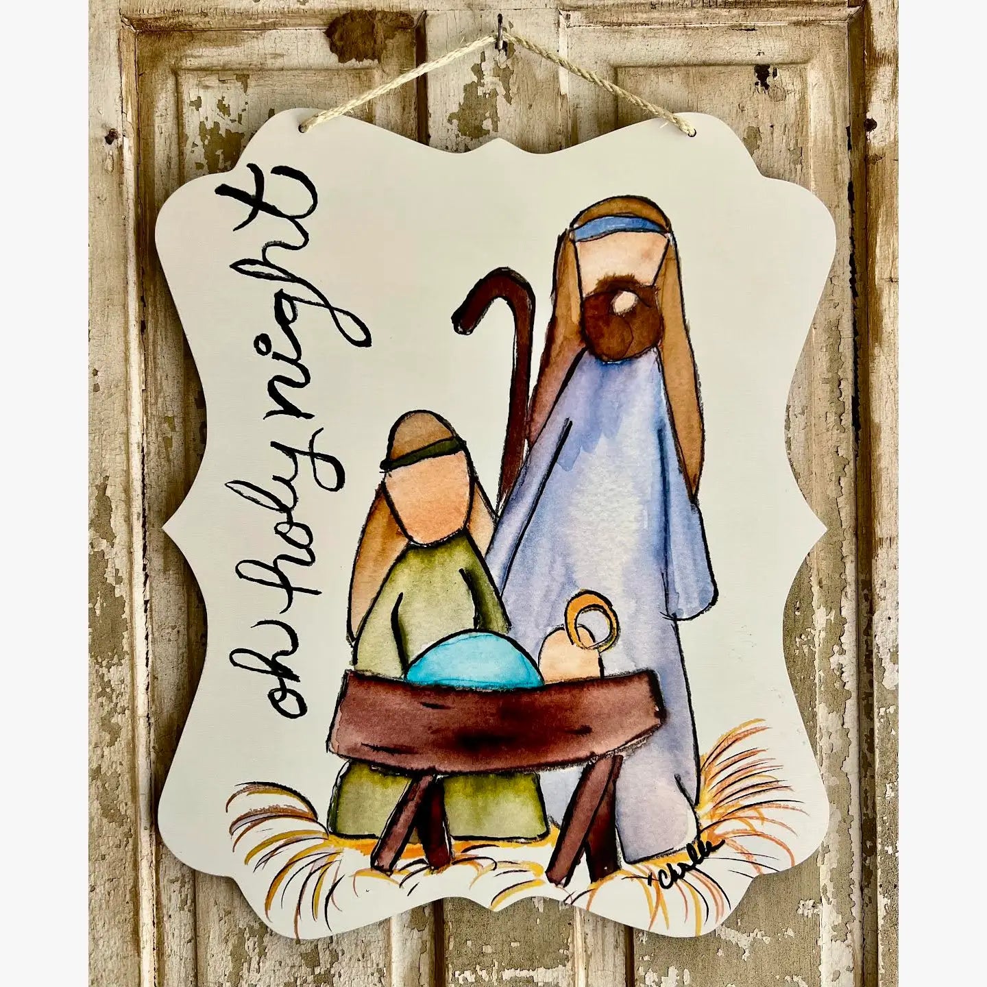 Door Hanger: Christmas, Oh Holy Night, Large