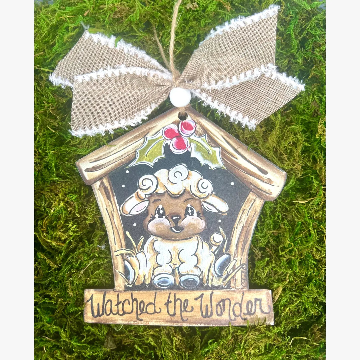 Christmas Ornament: Watched the Wonder, Lamb