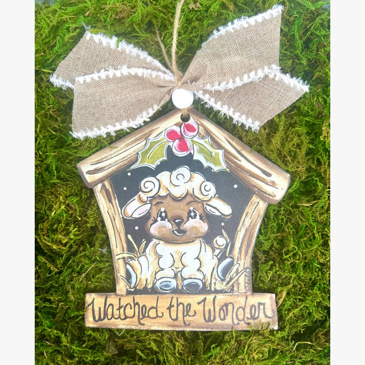 Christmas Ornament: Watched the Wonder, Lamb