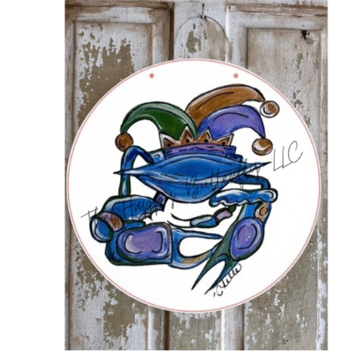 Krewe the Crab: Custom Mardi Gras Door Hanger