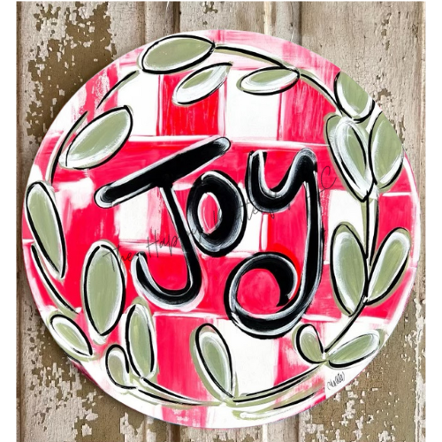 Joy: Custom Christmas Door Hanger