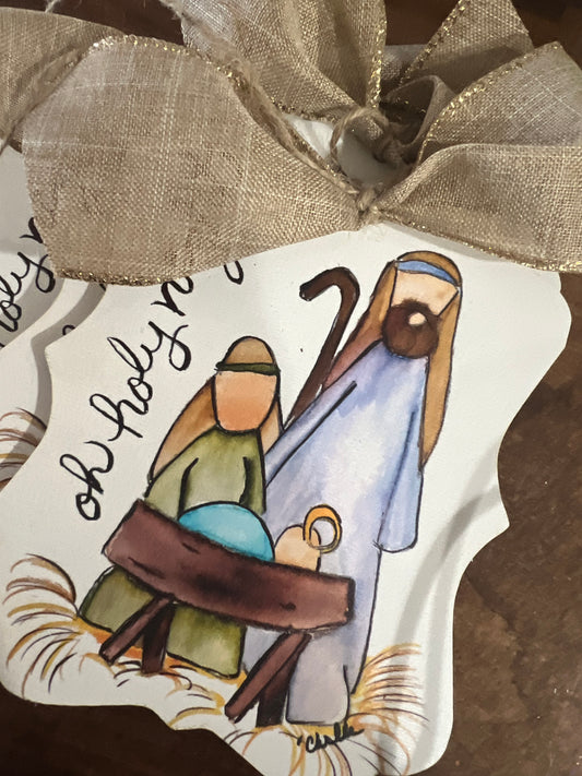 Oh Holy Night: Custom Christmas Ornament/Tag