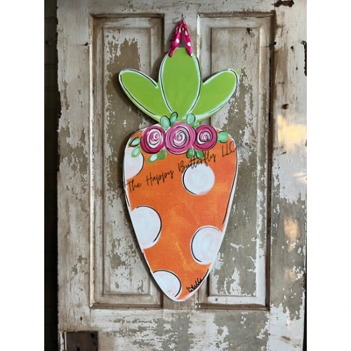 Crunch, the Carrot: Custom Spring Door Hanger