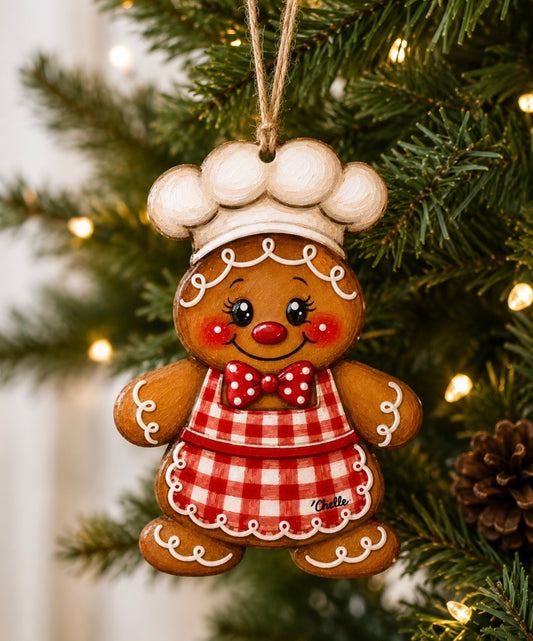 Christmas Ornament: Gingerbread Man in an Apron
