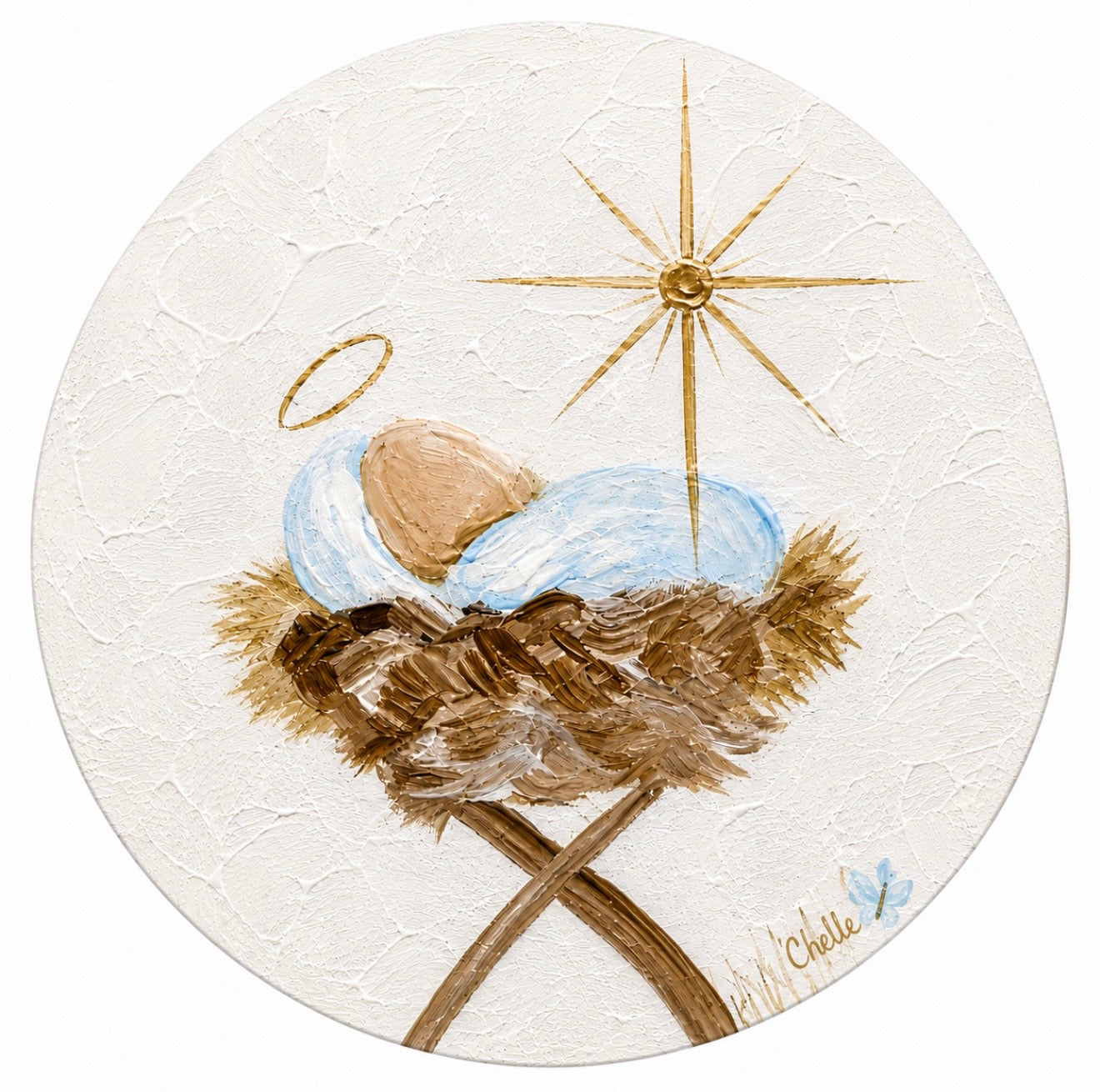 Christmas Ornament: Baby Jesus in Blue