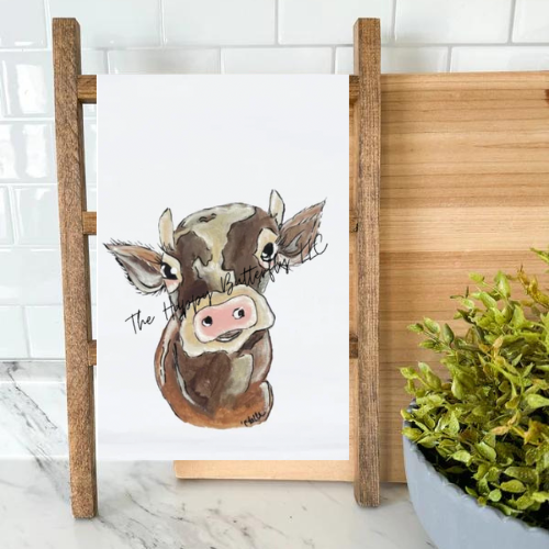 Tommy the cow: Custom Tea Towel