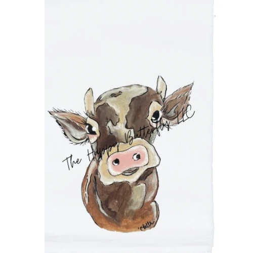 Tommy the cow: Custom Tea Towel