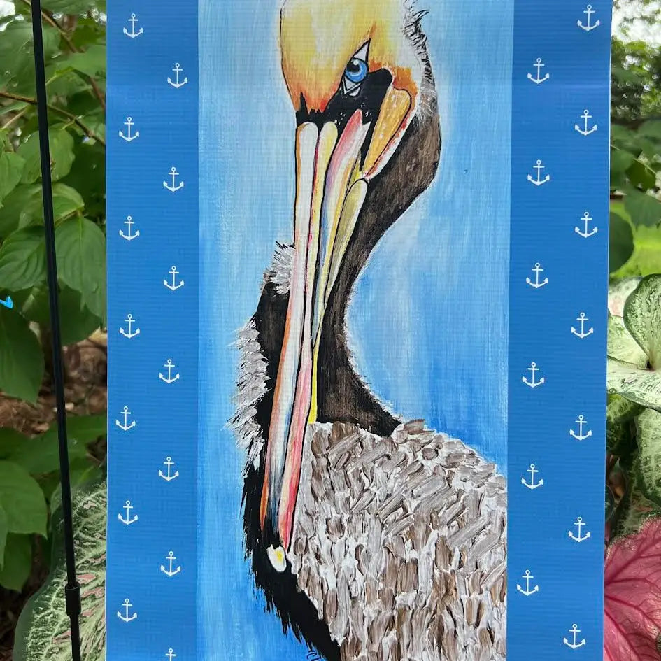 Garden Flag: Coastal Petunia the Pelican