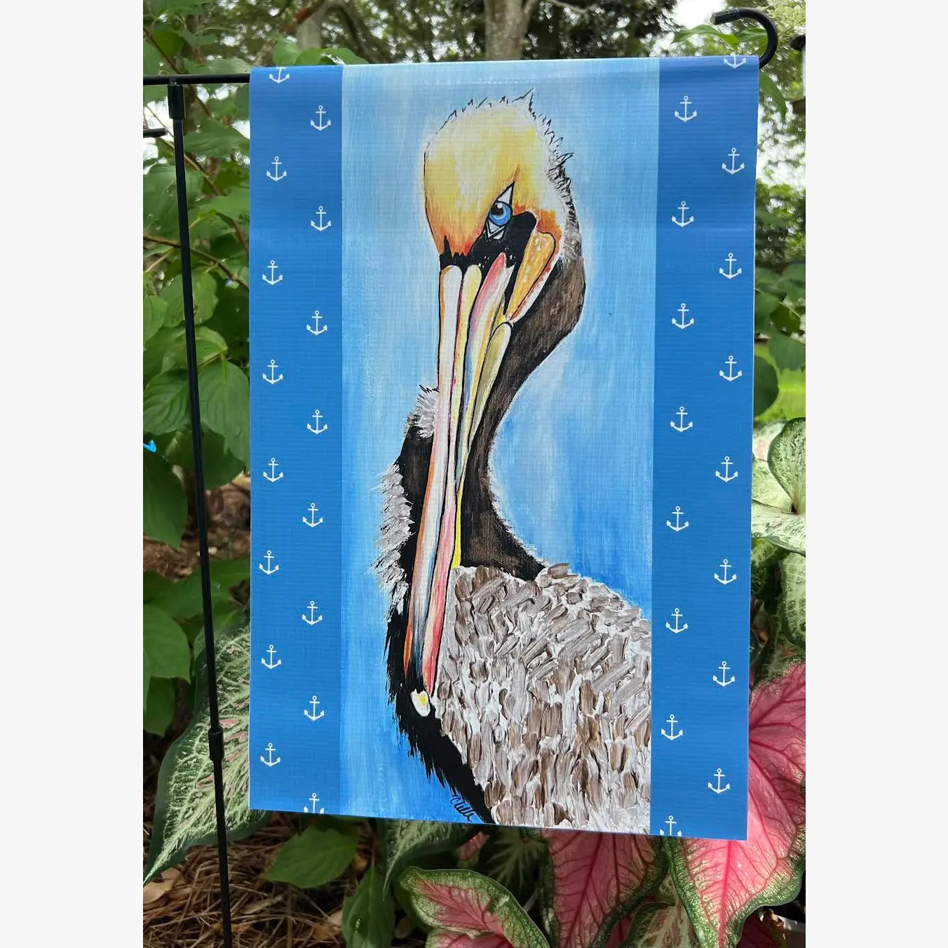 Garden Flag: Coastal Petunia the Pelican