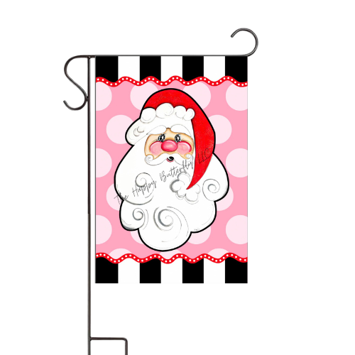 Garden Flags: Christmas, Pink Santa
