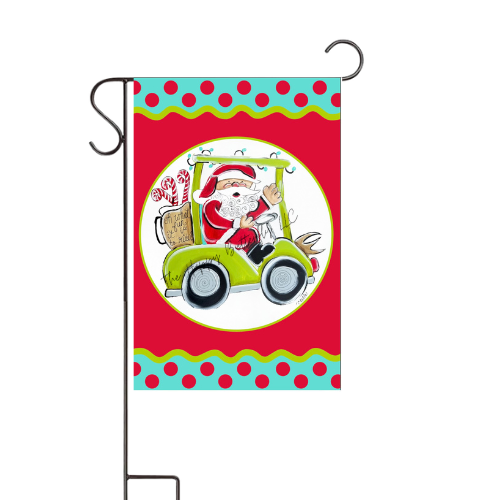 Santa on Golf Cart: Custom Flag