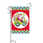 Santa on Golf Cart | Custom Garden Flags