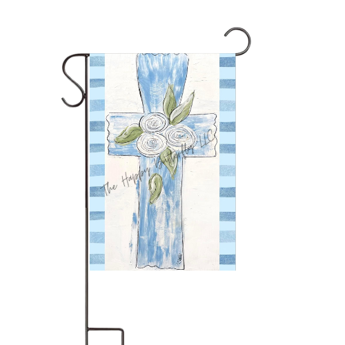 Serenity in Blue, Vintage Cross: Custom Flag