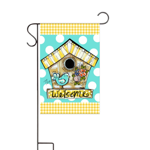 Welcome Bluebird House: Custom Garden Flag